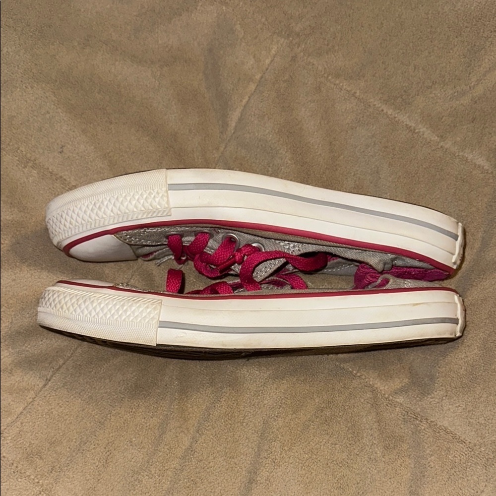 Converse Allstar Chuck Taylor Women’s Size US 5 Gray and Pink Sneakers Slip ons - Picture 6 of 7
